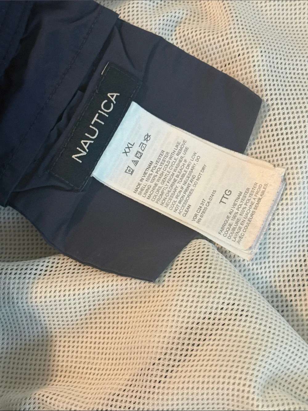 Nautica Navy Swim Trunks with Red Anchor‎ Pattern